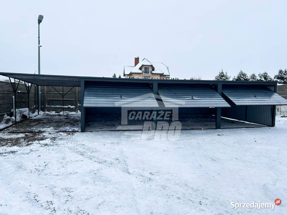 Garaż Blaszany 9x6 wiata 3x6 3x Brama uchylna Lubartów