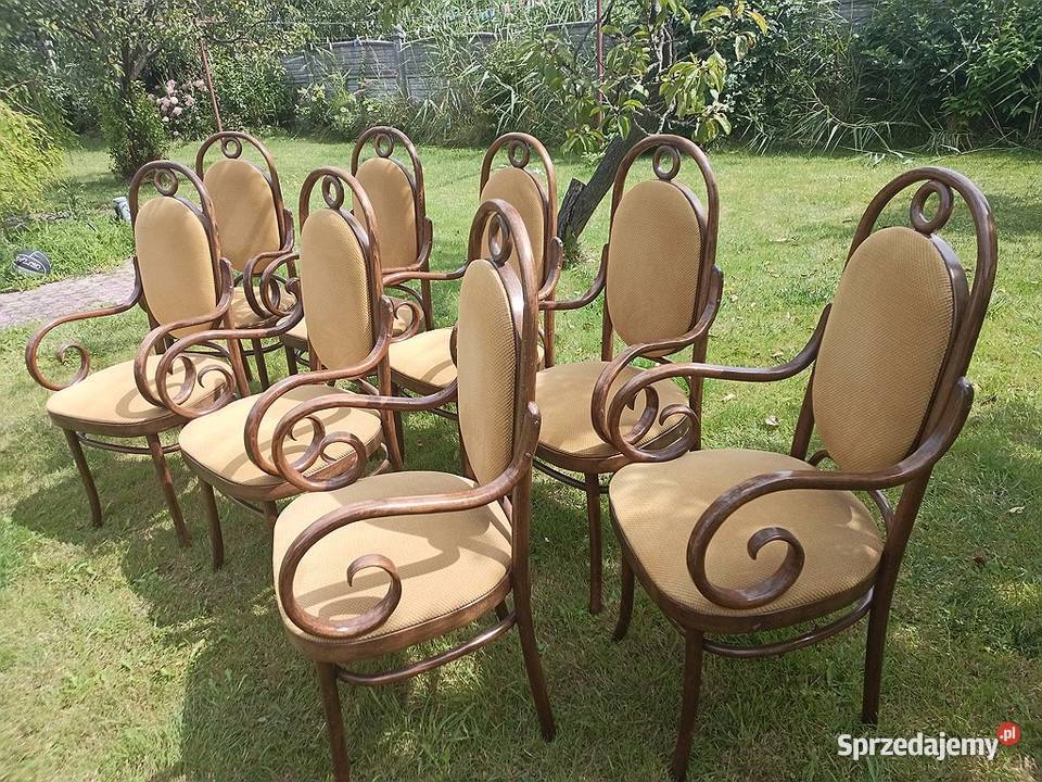 8 krzeseł tapicerowanych giętych stan Żary