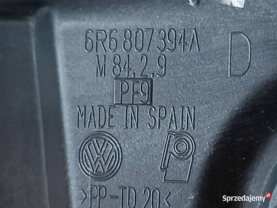 VW POLO VI ŚLIZG ZDERZAKA PRAWY TYŁ 6R6807394A Pleszew