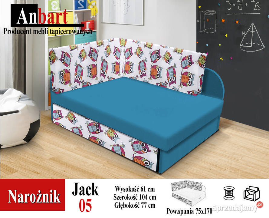 Sofa narożna dziecka z funkcją spania 170 75 Kępno