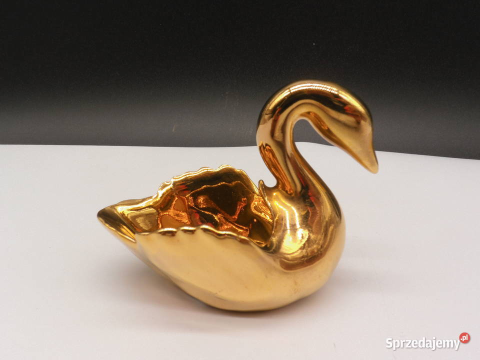 Stary Porcelanowy Łabędź Złocony Limoges Francja Raszków