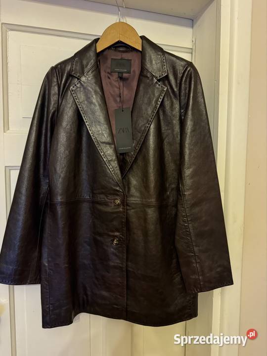 Kurtka skórzana brązowo burgundowa naturalna Kurtki i płaszcze śląskie Częstochowa