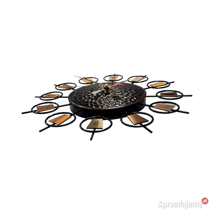 Zegar ścienny sunburst metal i mosiądz mazowieckie Warszawa