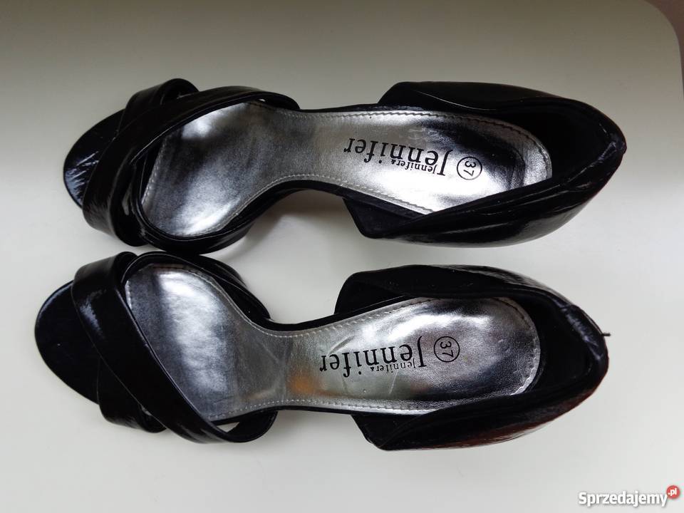 Szpilki czarne połysk rozmiar 37 JENNIFER obcas Czółenka