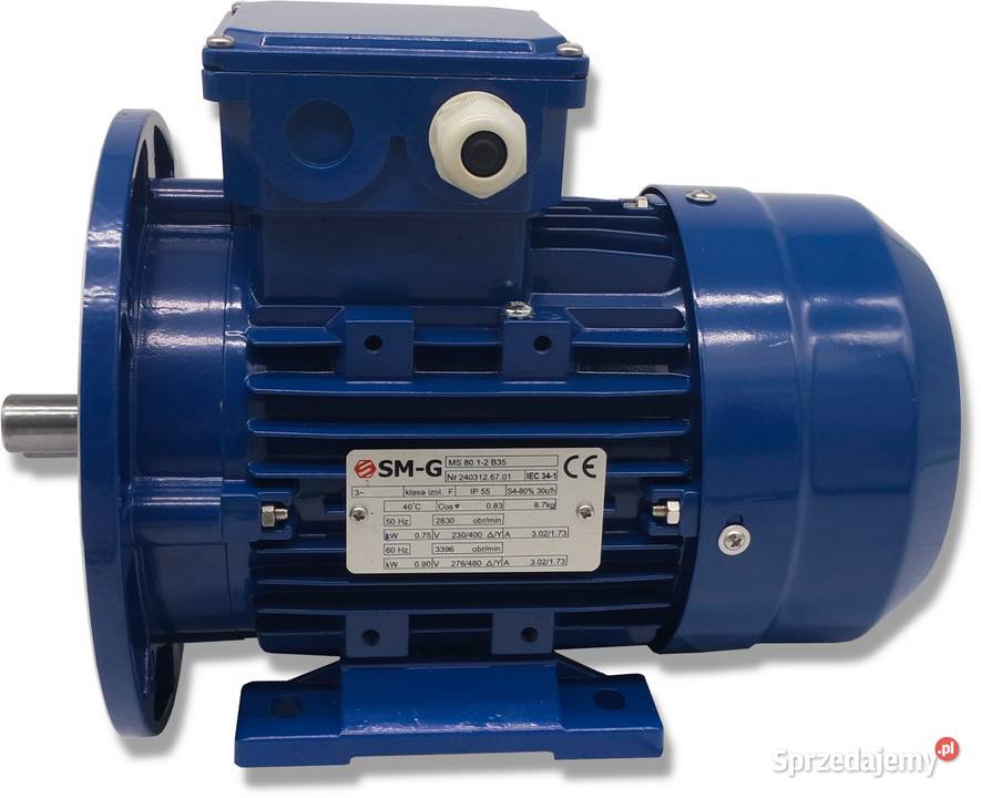 SILNIK ELEKTRYCZNY Z KOŁNIERZEM 075kW 230V 2830 Solec Kujawski sprzedam