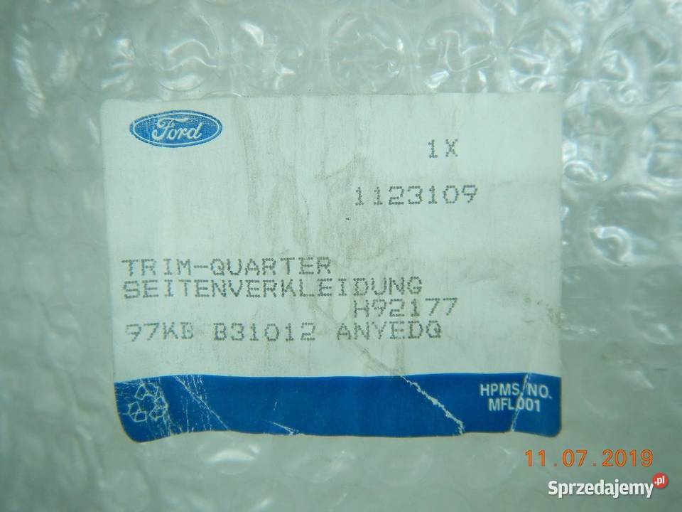 BOCZEK TAPICERKA PRAWY TYŁ FORD KA 9608 ASO osobowe