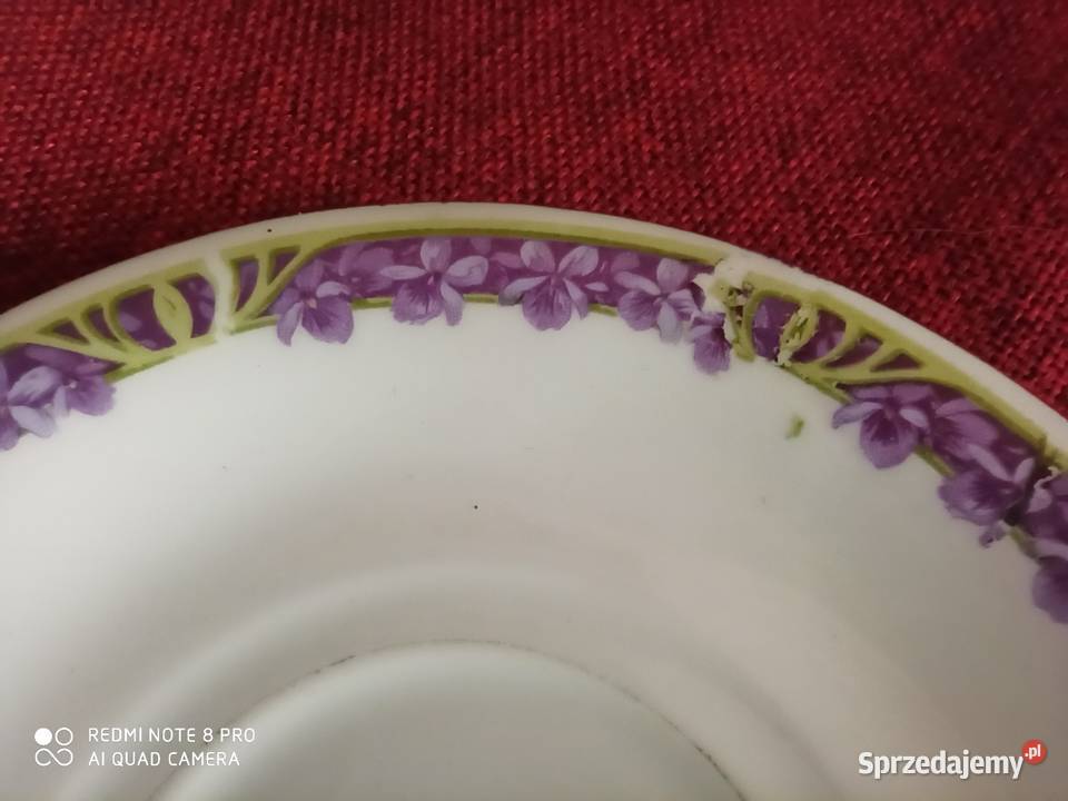 Filiżanka z fiołkami Syg numeryczna 404 pomorskie Gdańsk