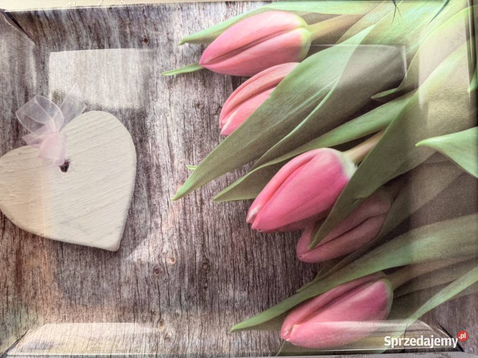 Dekoracyjna Taca Prostokątna Patera Tulipany wielokolorowy