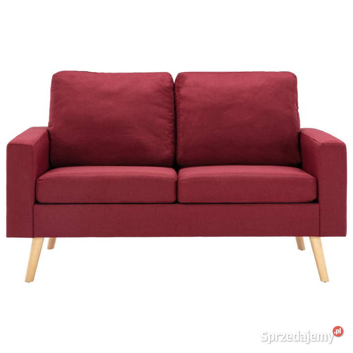 2osobowa sofa kolor czerwonego wina tapicerowana