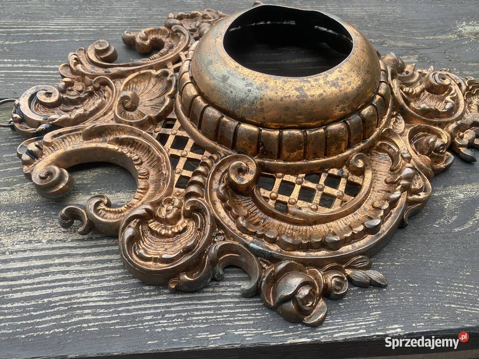 Obudowa zegara lustra kinkietu mosiężna duża Zielonka