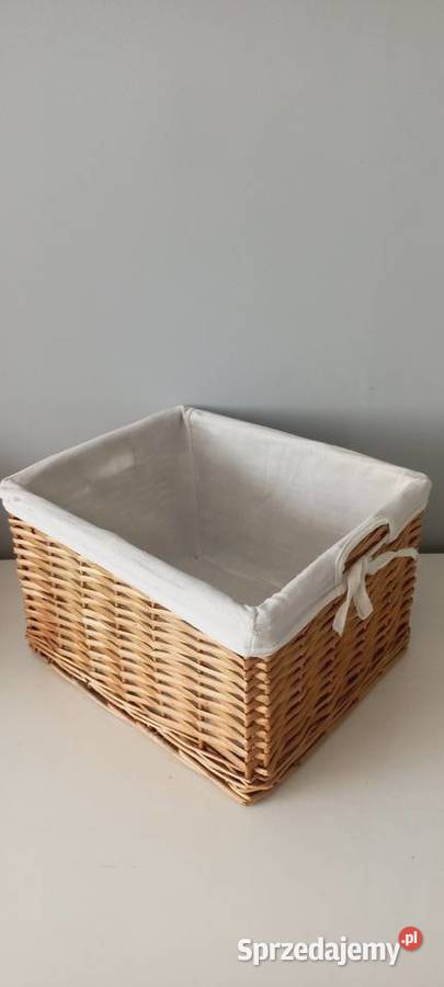 Kosz wiklinowy z wkładem z materiału Cargo i kosze pomorskie