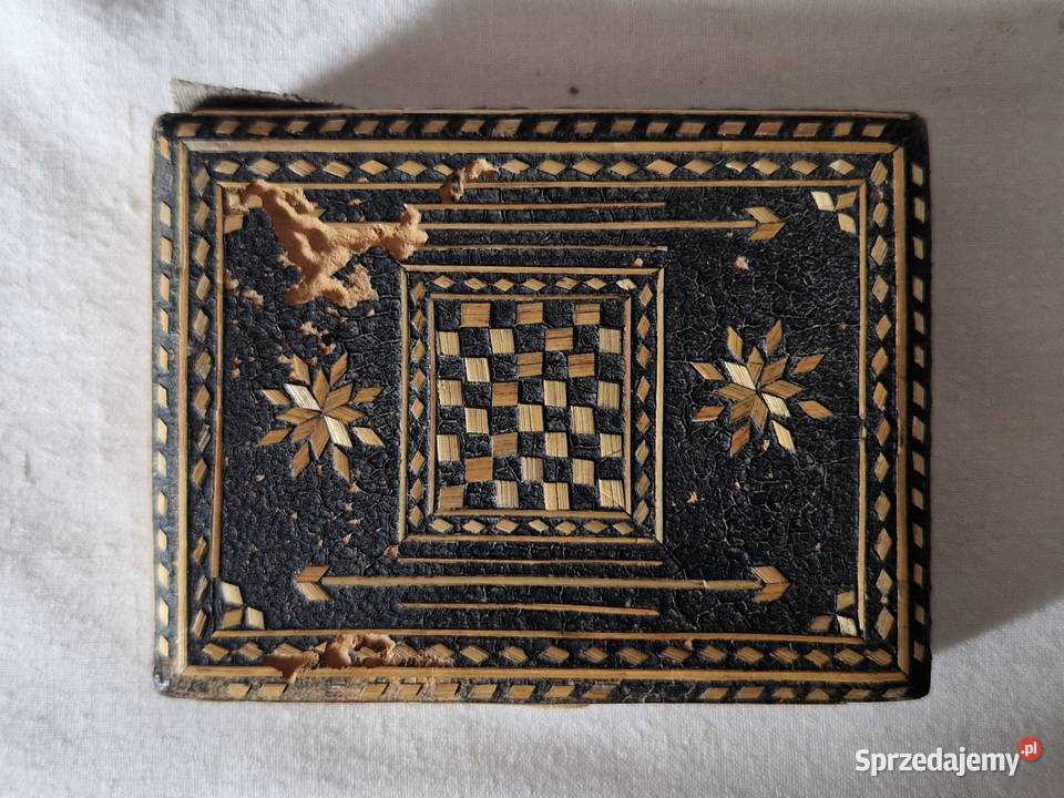 Mała papierośnica rękodzieło więzienne lata 60te Warszawa