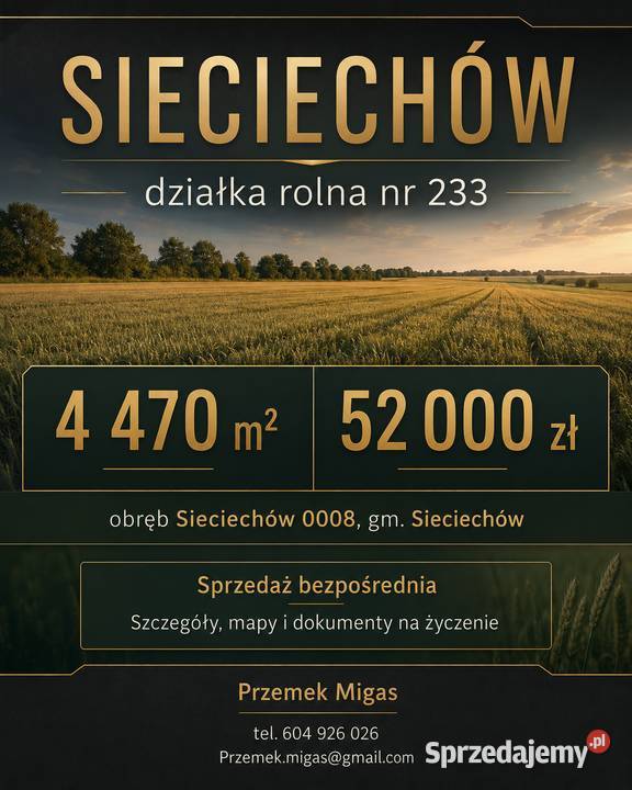 Grunty rolne 28512 ha 12 działek Mozolice gm Mozolice Duże
