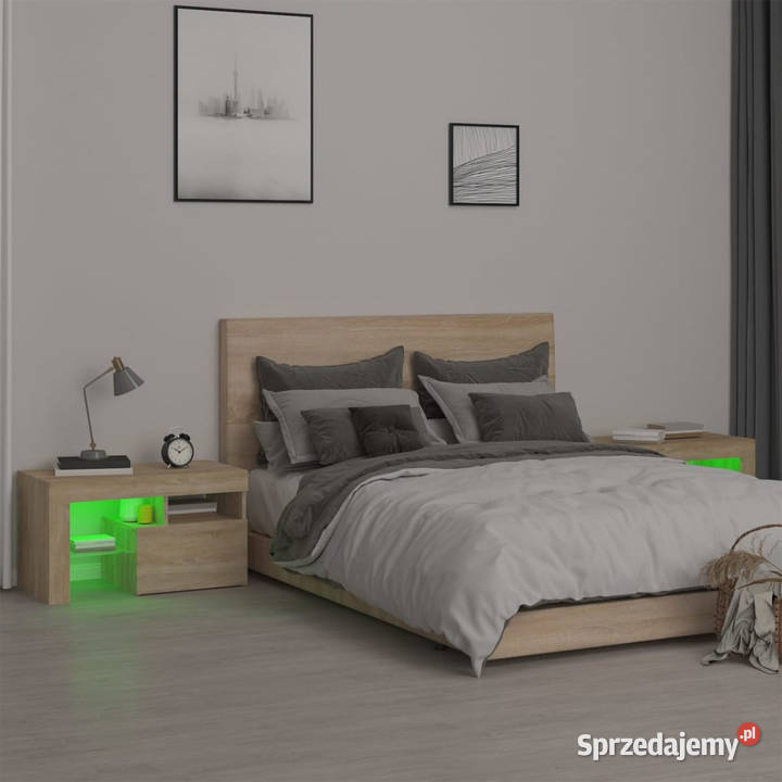 Szafki z oświetleniem LED 2 dąb sonoma 70x365x40 Warszawa