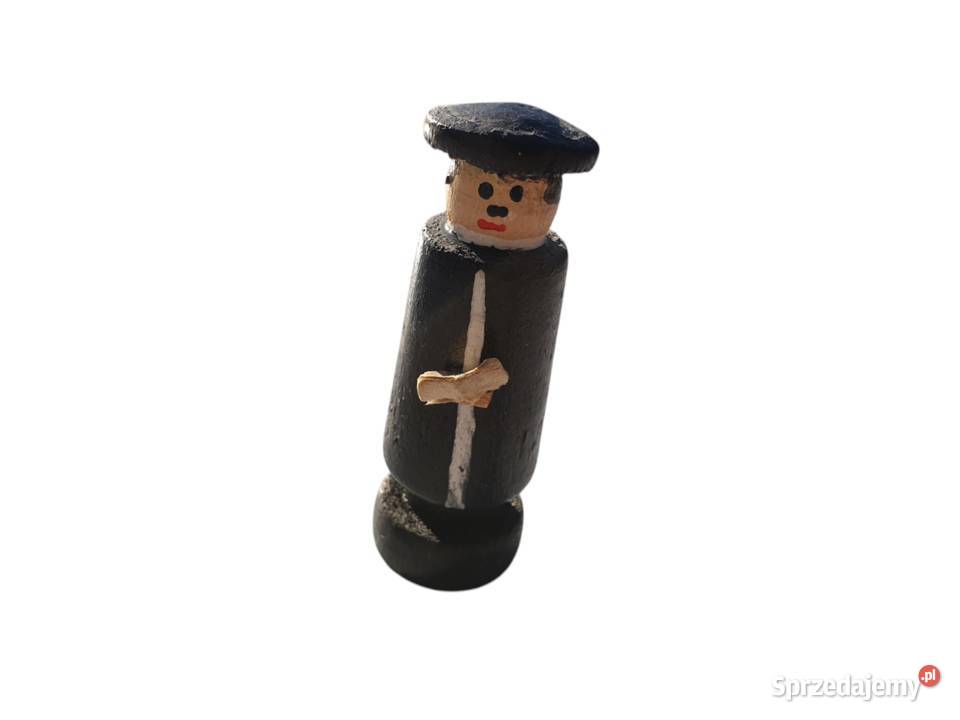 Stara drewniana zabawka figurka kolędnik lata śląskie