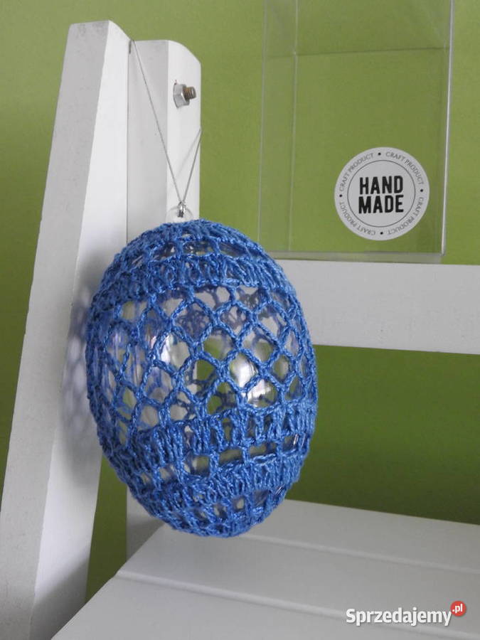 Jajko 1 dziergane na szydełku handmade dekoracja śląskie Bytom