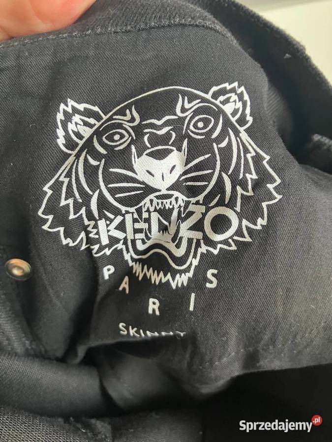 Nowe czarne męskie spodnie jeansy Kenzo skinny biały podkarpackie Nisko