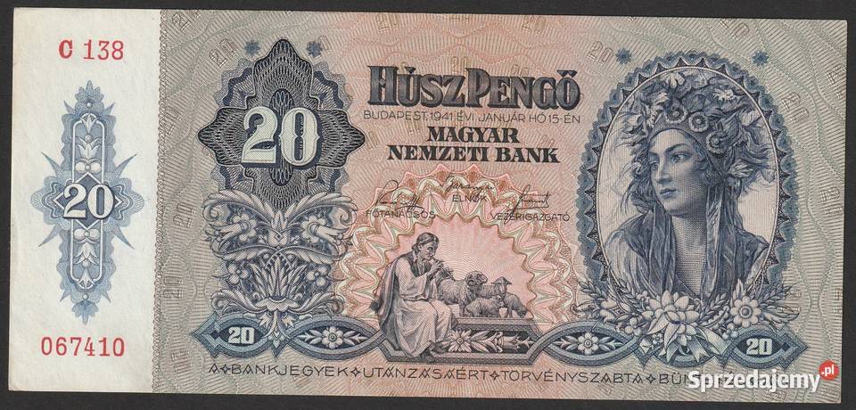 Węgry 20 pengo 1941 C 138 Łódź