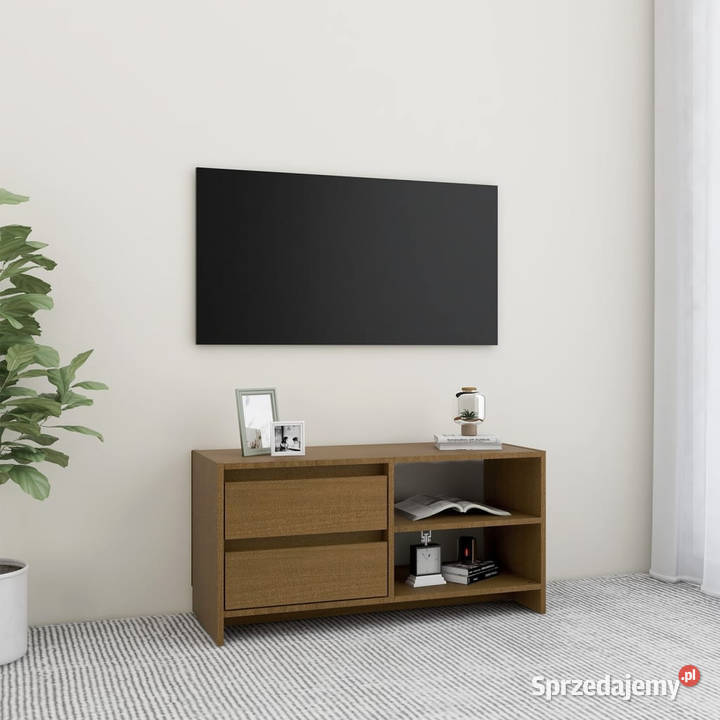 Szafka pod TV miodowy brąz 80x31x39 drewno sprzedam