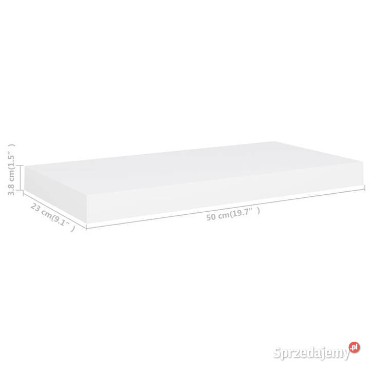 Półka ścienna biała 50 x 23 x 38 MDF WM323808 mazowieckie Warszawa