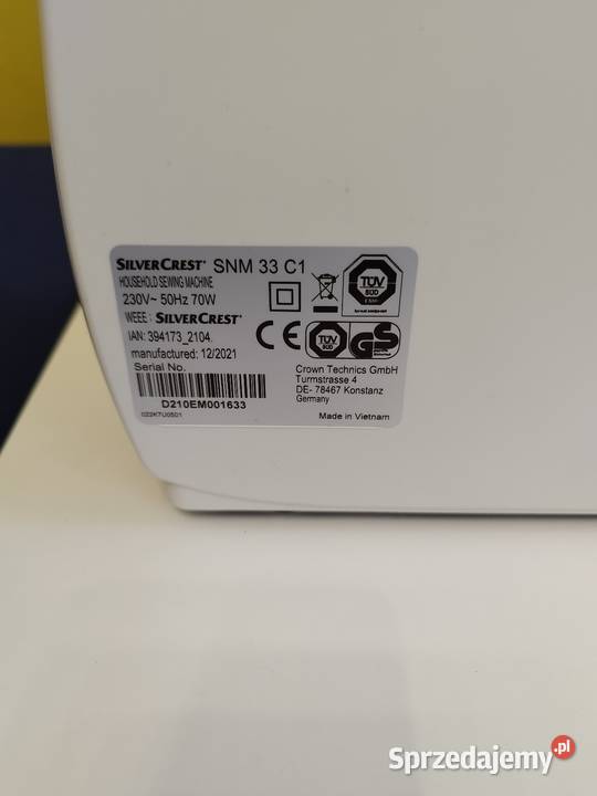 Maszyna do szycia SILVERCREST snm33c1 dolnośląskie