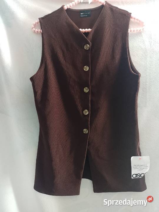 4042 ASOS Brązowa kamizelka ołówkowa z Londynu Kraków sprzedam