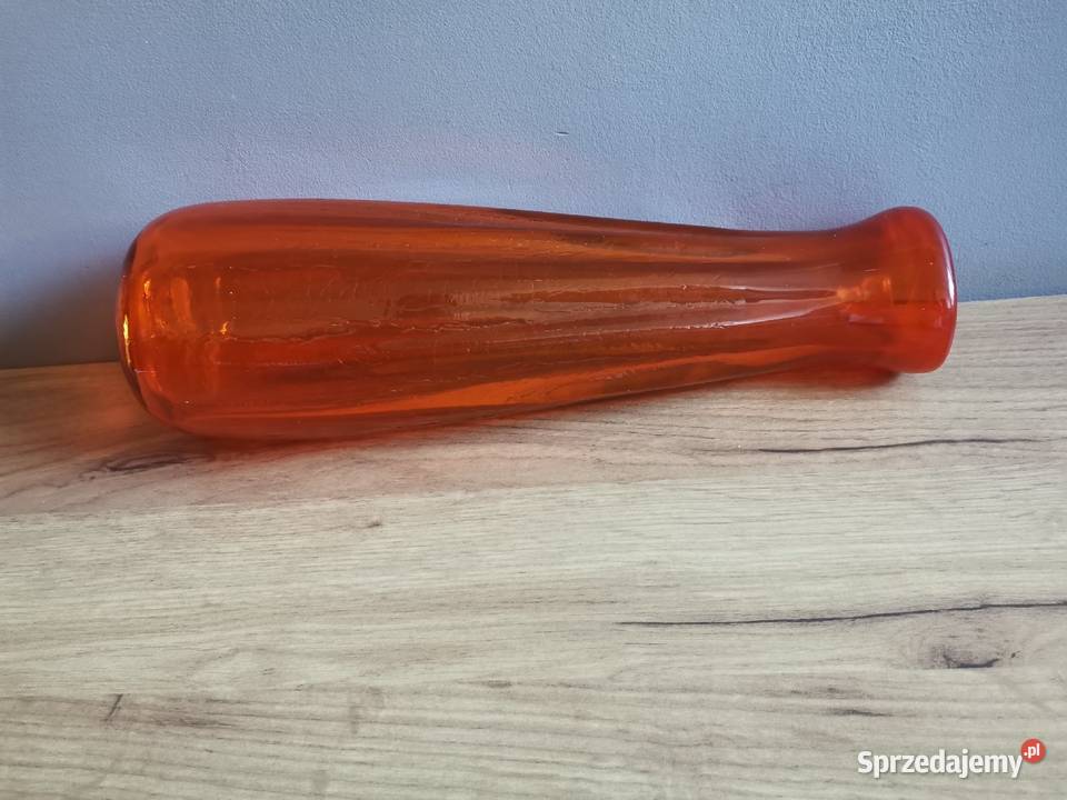 Stary duży ciężki pomarańczowy wazon HSG Katowice