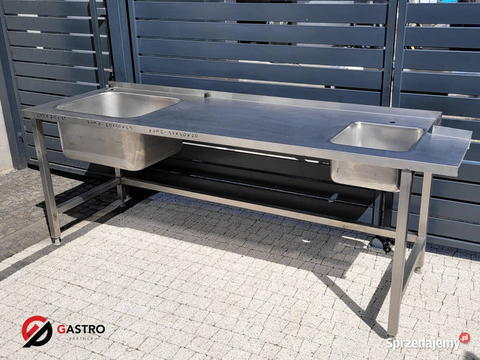 Zlew gastronomiczny 2komorowy 232x70x85