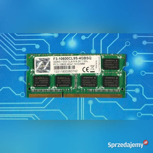 Pamięć RAM GSkill F310666CL9S 1333MHz CL9 150V Tarnów