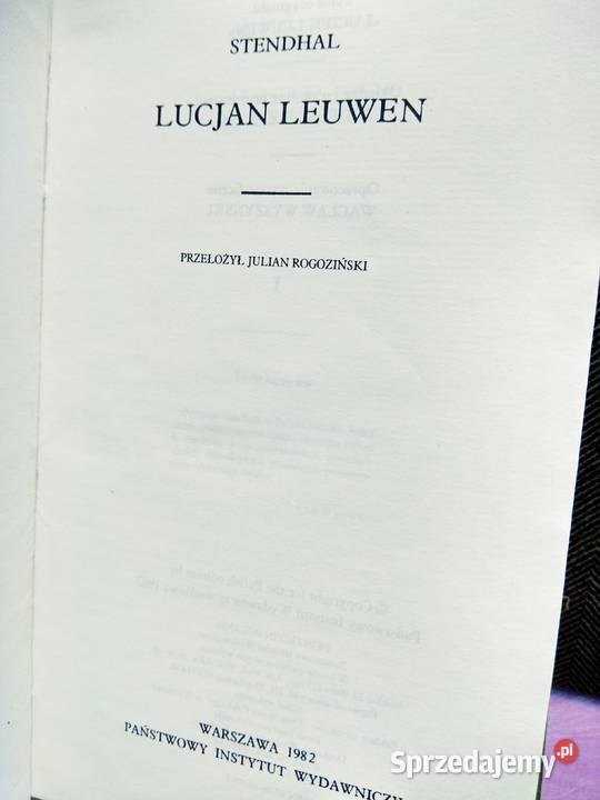 Lucjan Leuwen Stendhal książki antykwariat Warszawa