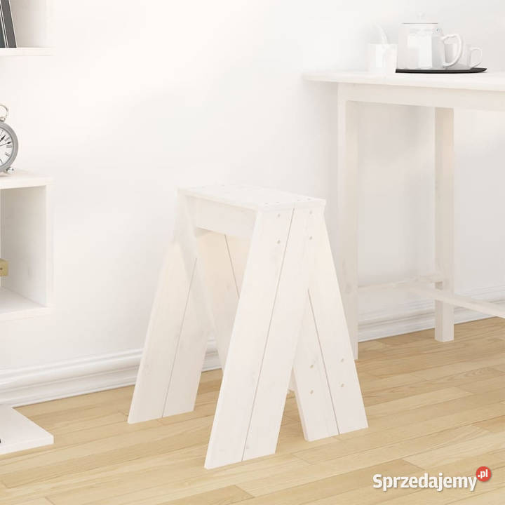 Stołki 2 białe 40x40x60 lite drewno sosnowe mazowieckie Warszawa