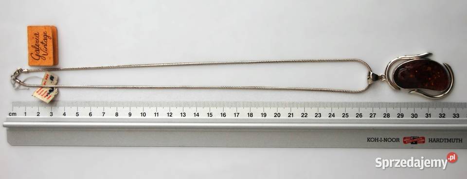 Duży wisior bursztyn bałtycki srebro 925 z srebro Lublin