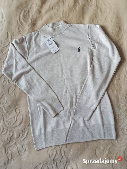 Sweter bawełniany Ralph Lauren regular fit jasny Swetry i golfy Białystok