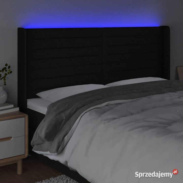 Zagłówek do łóżka z LED czarny 163x16x118128 mazowieckie Warszawa