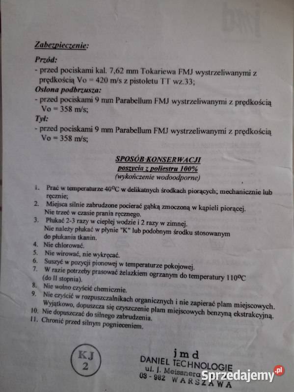 Kamizelka kuloodporna JMD Kraków