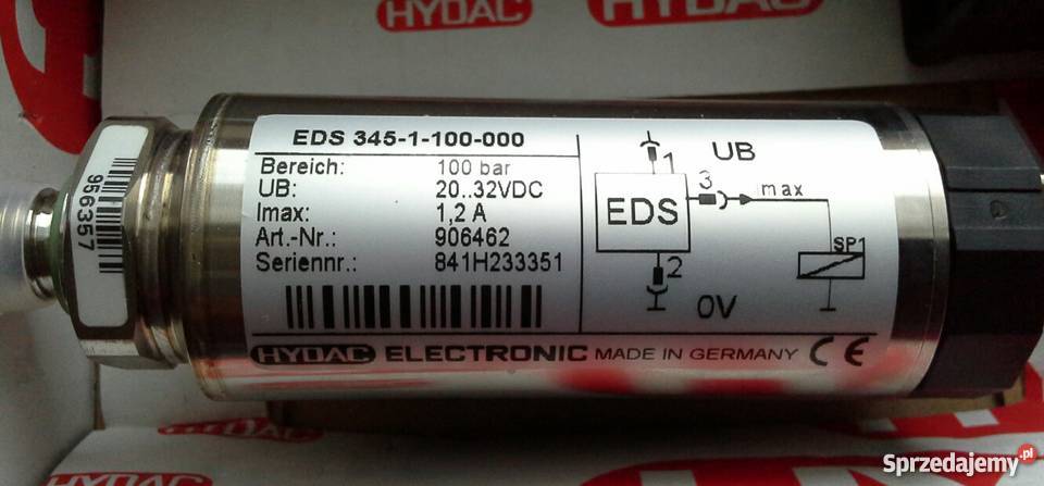 Elektroniczny przekaźnik ciśnienia Hydac EDS 345 Pozostałe Zabrze