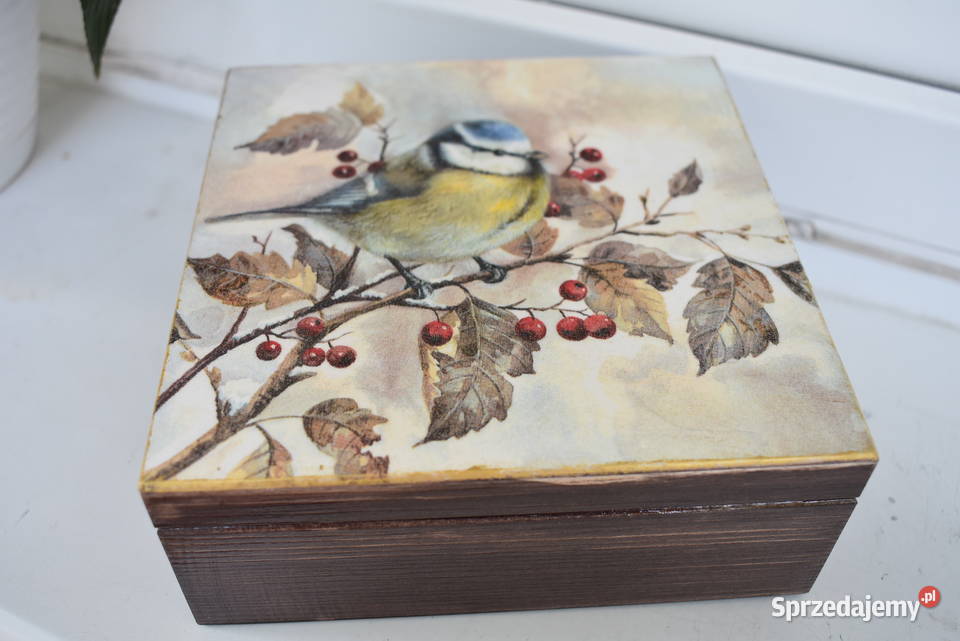 Szkatułka pudełko rękodzieło decoupage