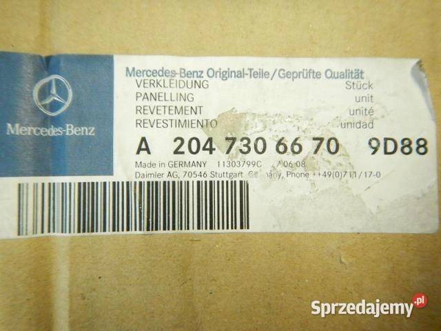 BOCZEK TAPICERKA DRZWI PRAWY TYŁ MERCEDES W204