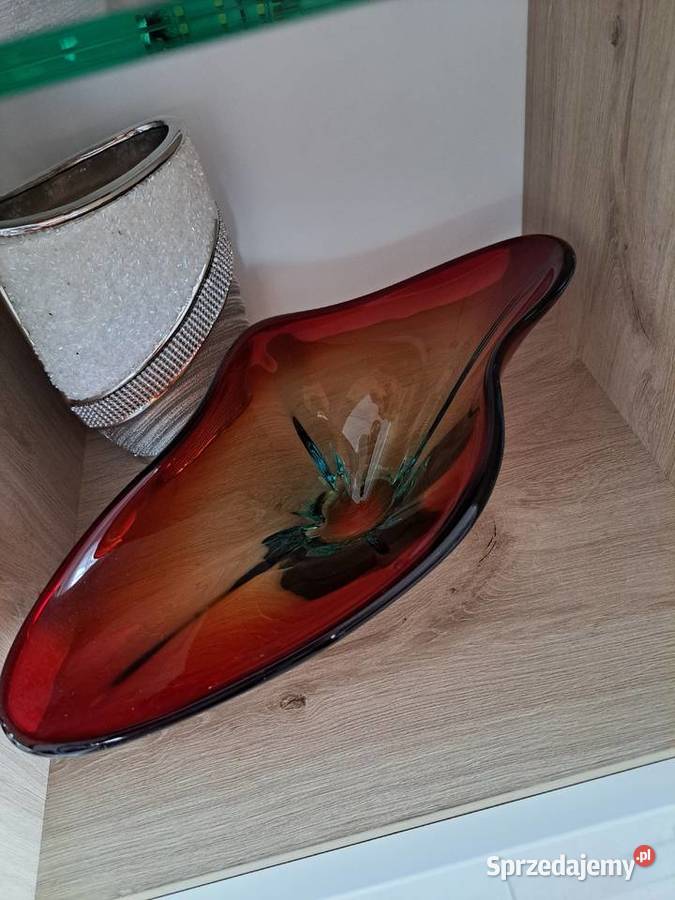 Szkło Kolorowe Patera Lata 60te 70te Szkło Radom