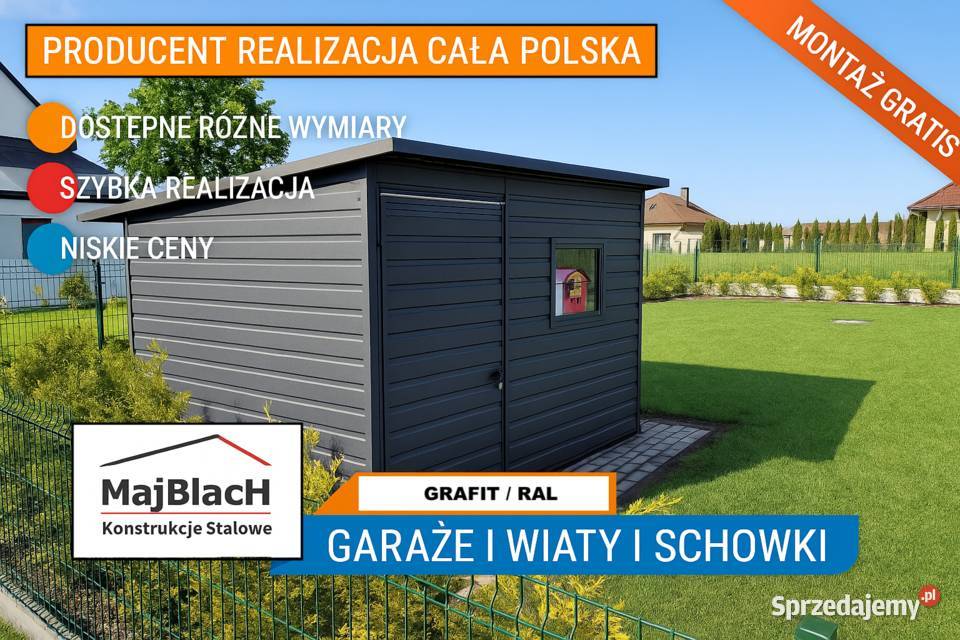 A83DREWUTNIA Montaż w GARAŻ BLASZANY Domek do