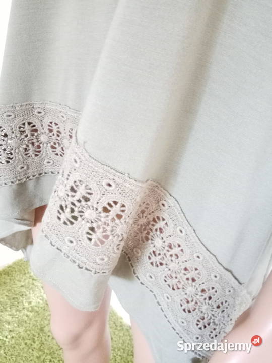 Bluzka tunika Rainbow khaki z koronką r 384042 Bluzki i koszule Pszczyna sprzedam