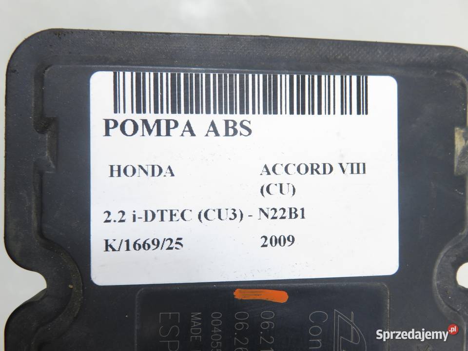 POMPA ABS HONDA ACCORD VIII 06210951773 Części samochodowe