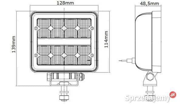Lampa robocza LED kwadratowa 24W 2272 lm 936V Kamionna