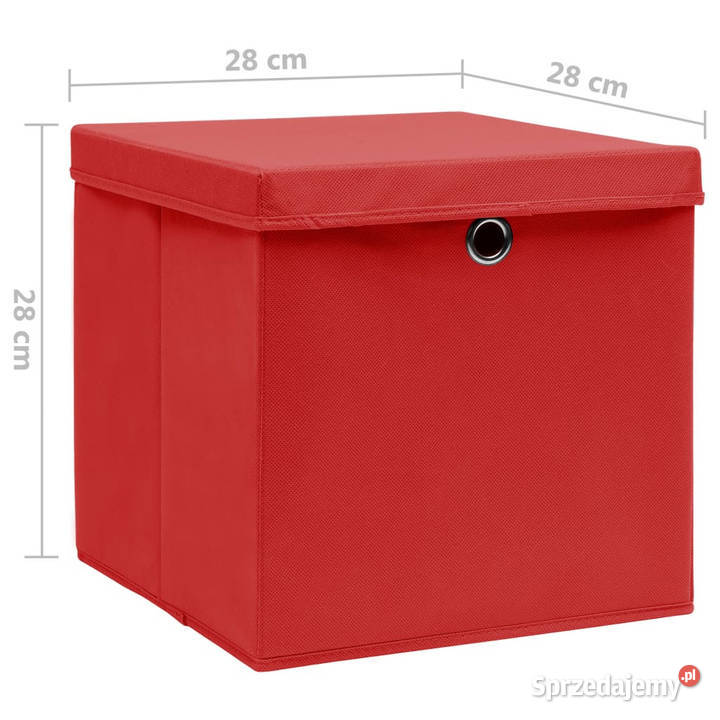 Pudełka z pokrywami 10 28x28x28 czerwone Warszawa