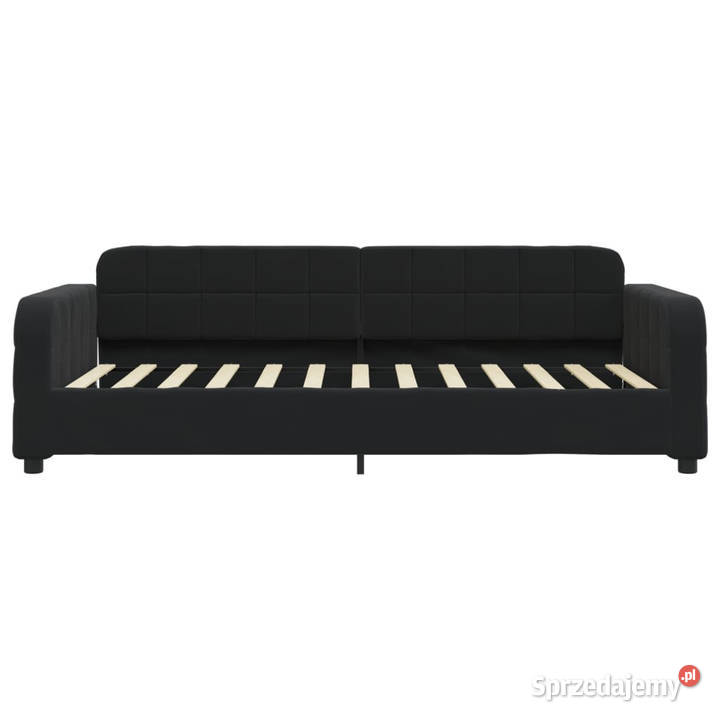 Sofa rozsuwana z szufladami czarna aksamit Łóżka Warszawa