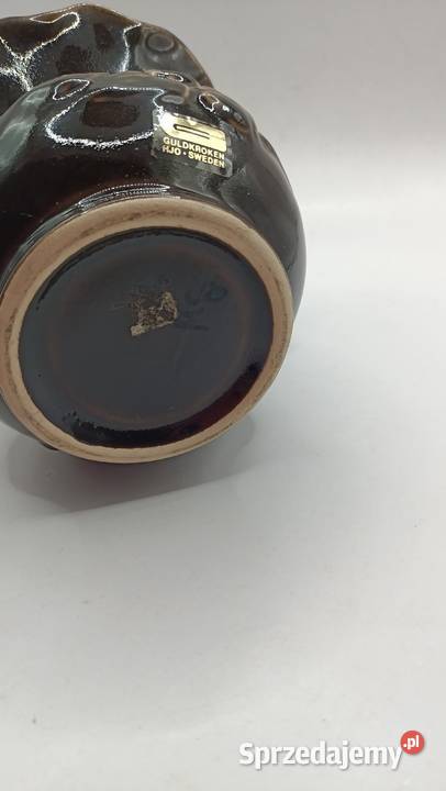 Brązowy wazon ceramiczny Sweden Dekoracje i ozdoby