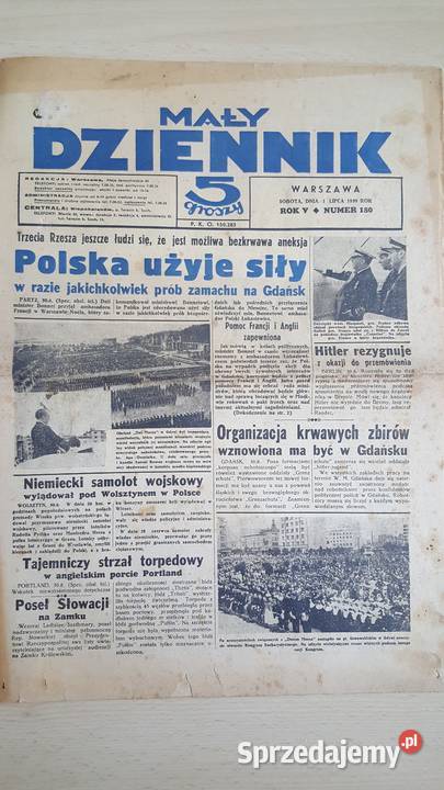 Mały dziennik z 1071939 r Paris soir z 10091938 Pozostałe Warszawa