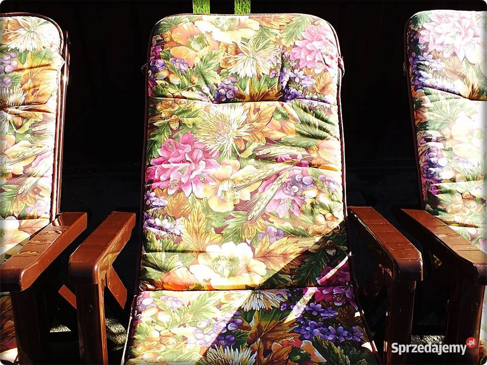 Komplet Krzesło Leżak ogrodowy składany Poduszki Żary