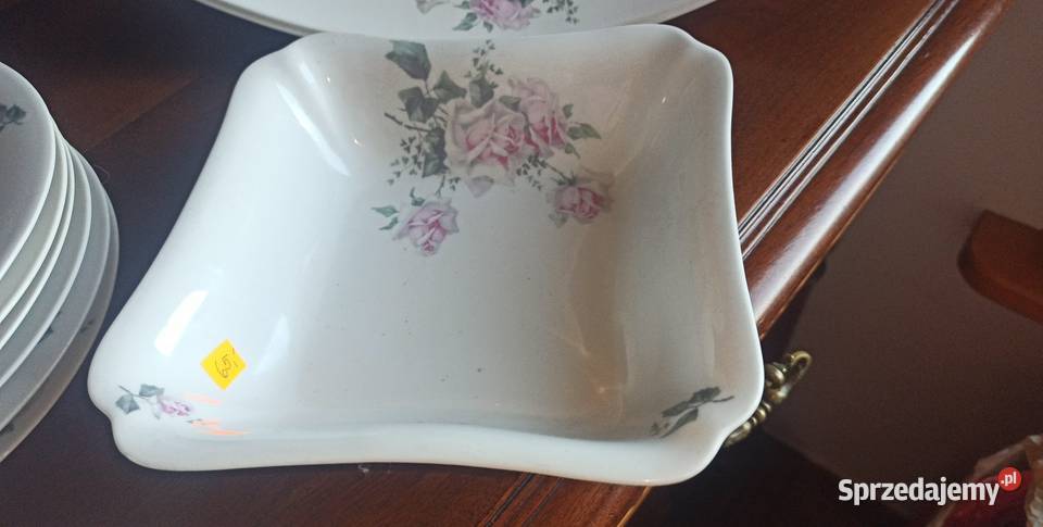 Serwis obiadowy z różą Na 6 osób Biała porcelana pomorskie Gdańsk sprzedam
