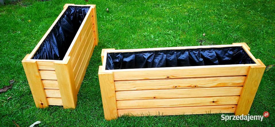 Donica drewniana prostokątna kwietnik osłonka świętokrzyskie Radków